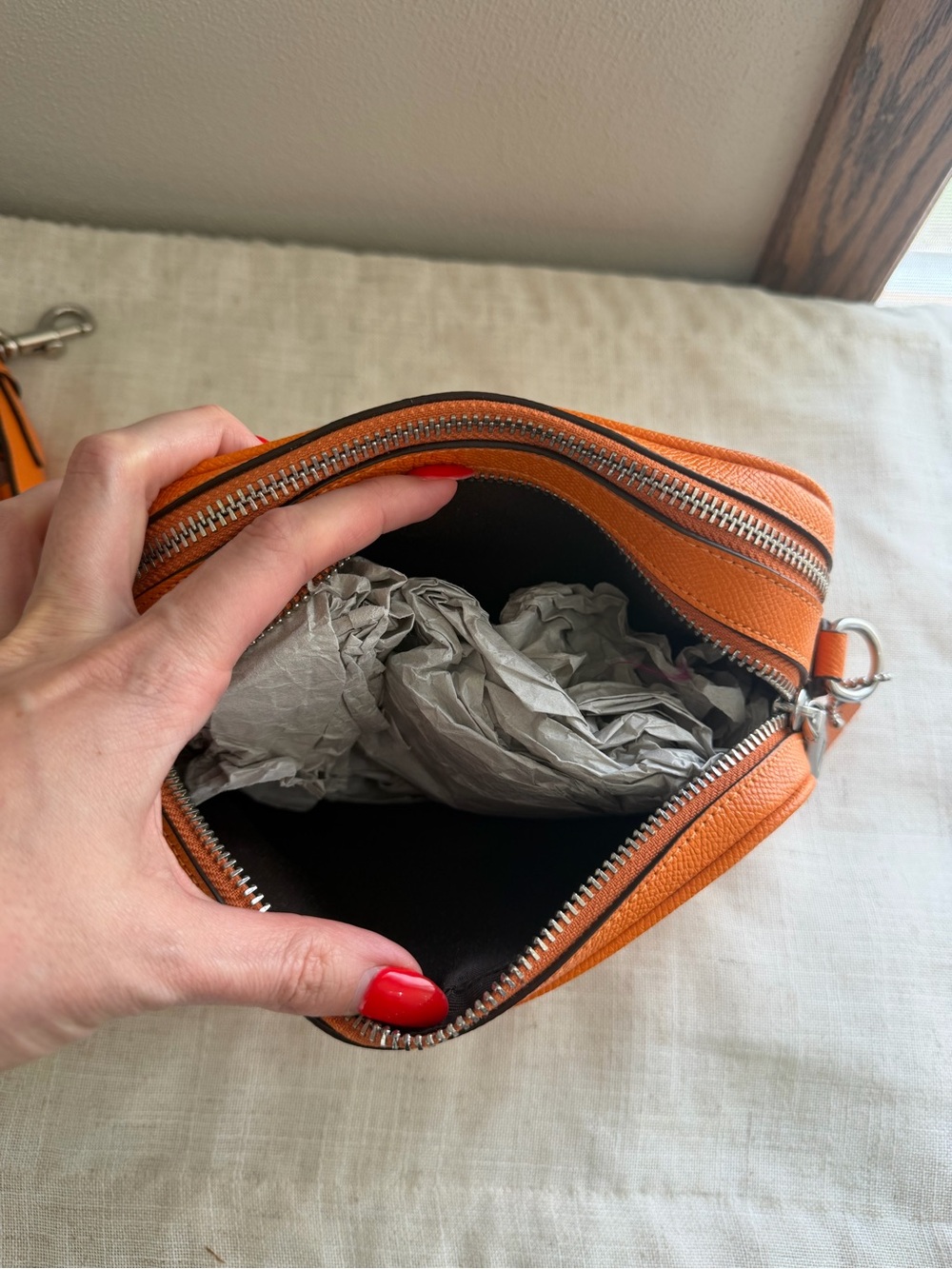 Coach Orange Crossbody Camera Bag with Strap - Picture 6 of 9